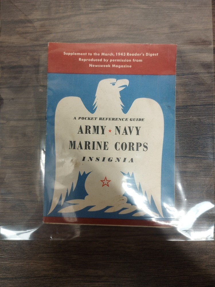 Original WW2 U.S. Army, Navy & Marine Corps Insignia Booklet, 1943 dated