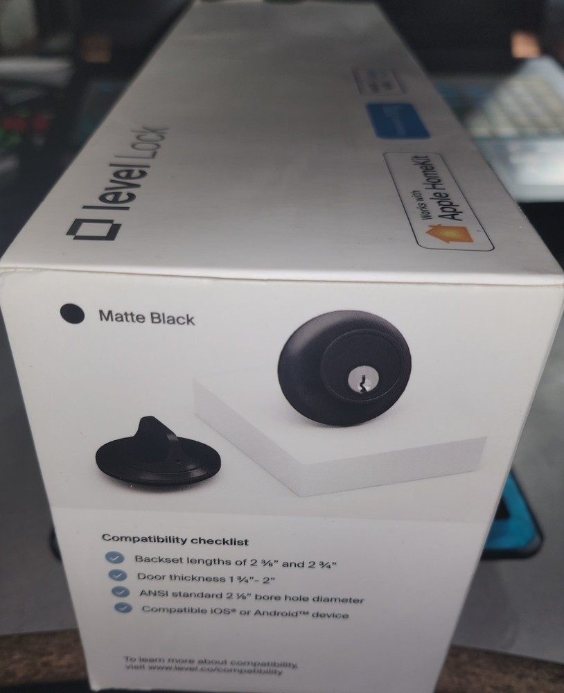 Level Lock - Invisible Smart Lock Bluetooth (Matte Black), OPEN BOX