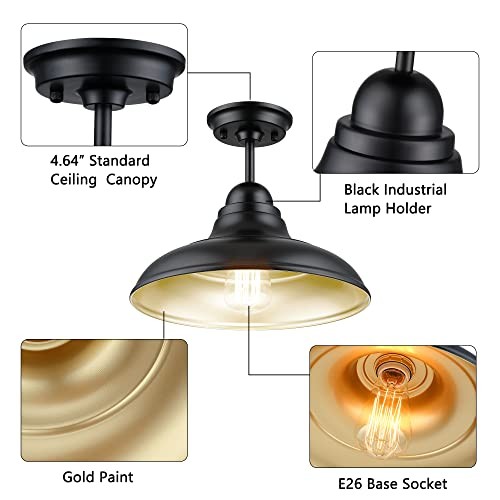 Farmhouse Semi Flush Mount Ceiling Lights, Modern Ceiling Light Ceiling Lamps