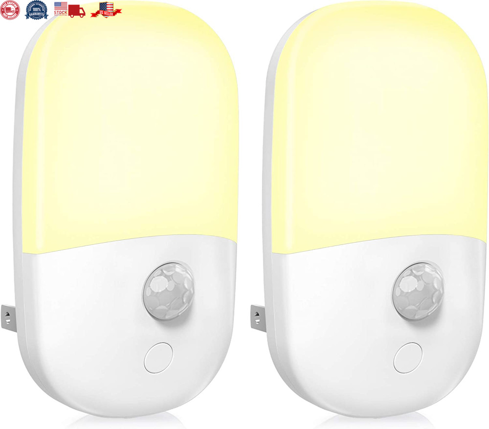 Plug In Motion Activated Detector Sensor LED Indoor Night Light Electrical