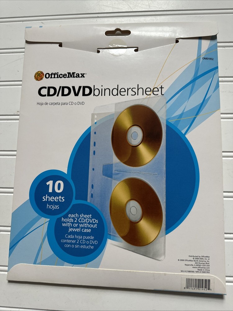 OfficeMax CD/DVD Binder Sheet - 10 Pack - Clear