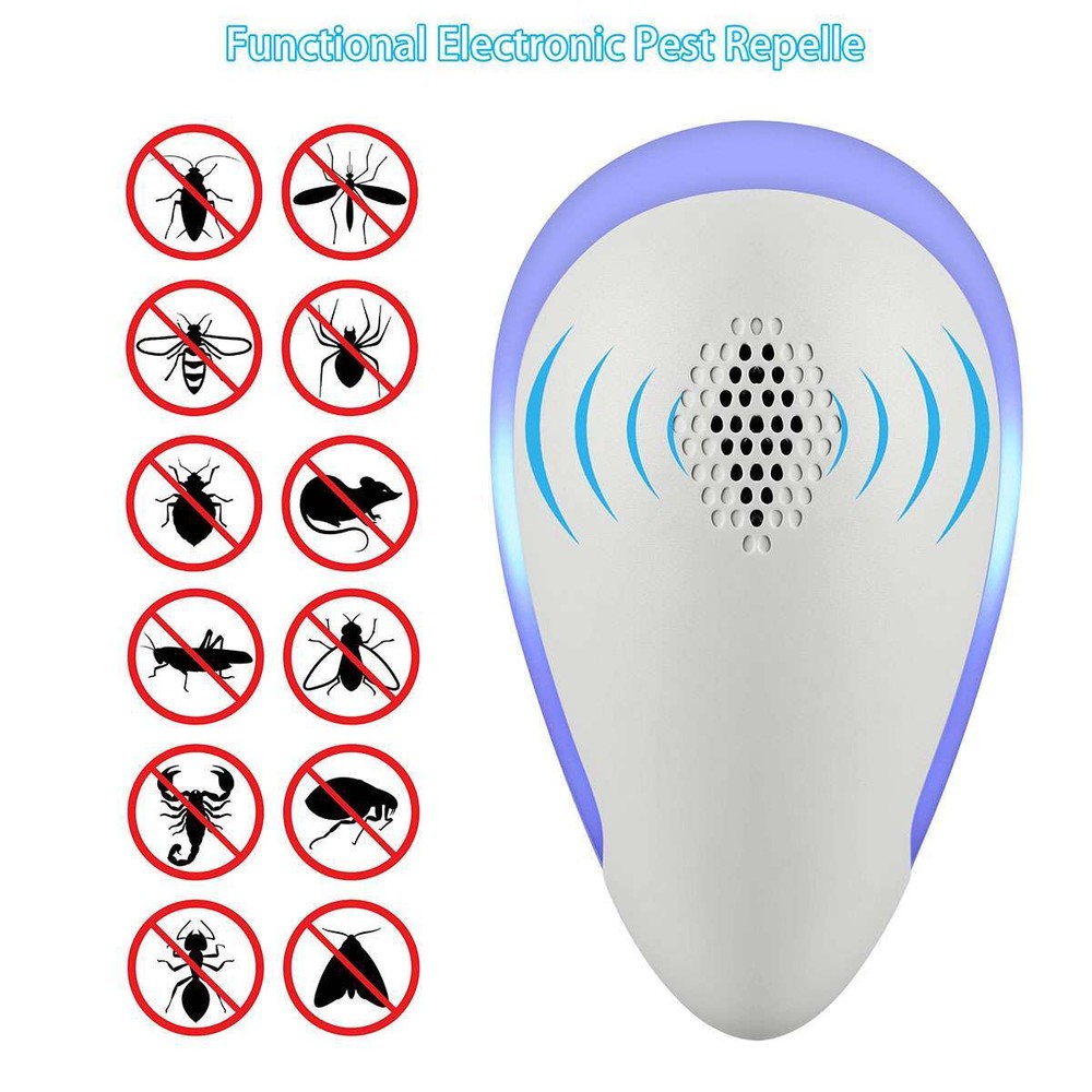 Electronic Pest Reject Control Ultrasonic Repeller Home Bug Rat Spider Roaches