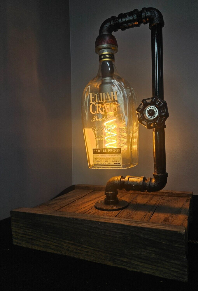 Elijah Craig - Rustic Bottle Bar Lamp Light Decor