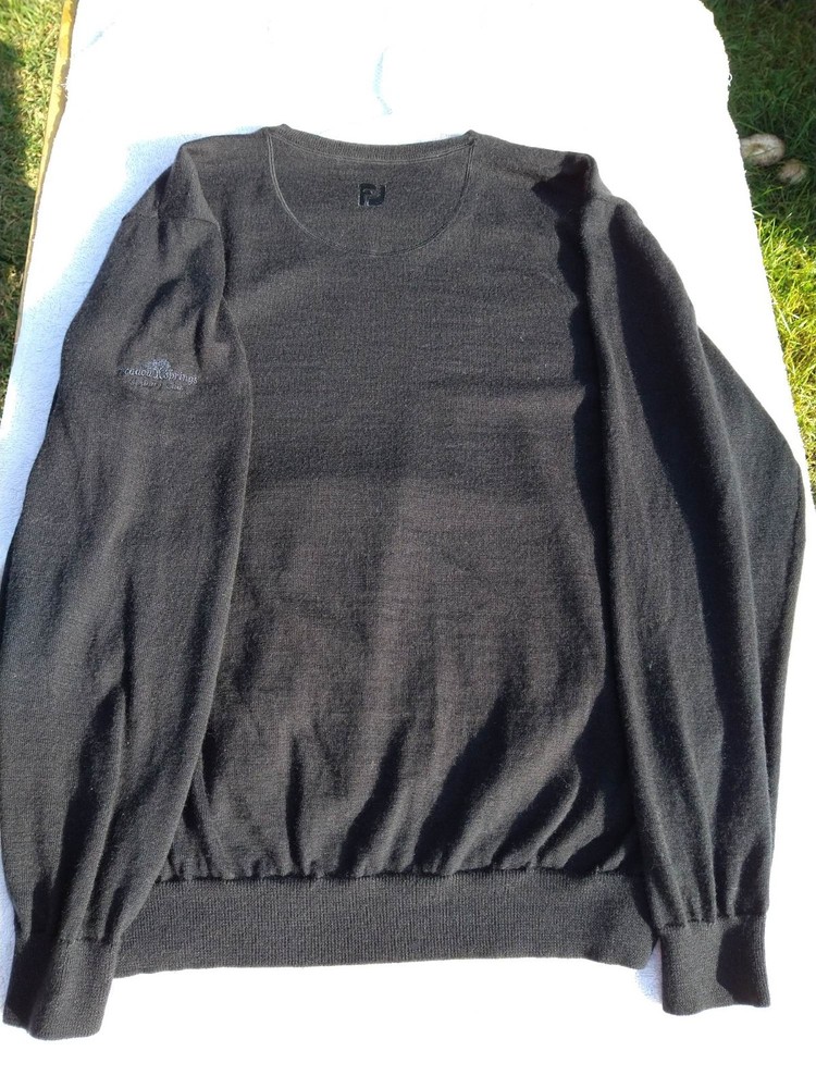 FOOTJOY BLACK WOOL PULLOVER GOLF SWEATER SIZE XL