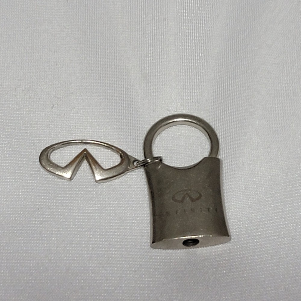 Two INFINITI Logo And Lock Keychain, Silver
