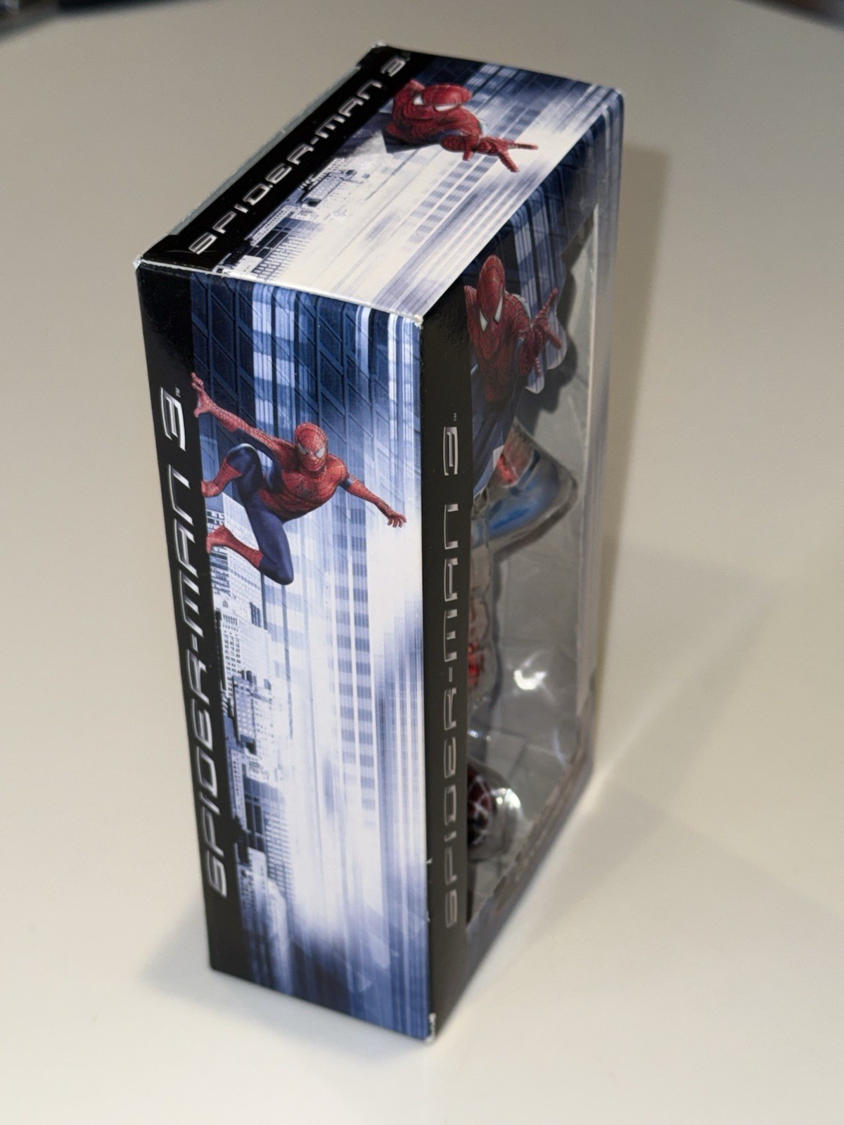 2007 Marvel Spiderman 3 Movie Glass Ornament Hanging Upside Down NOS NEW Boxed