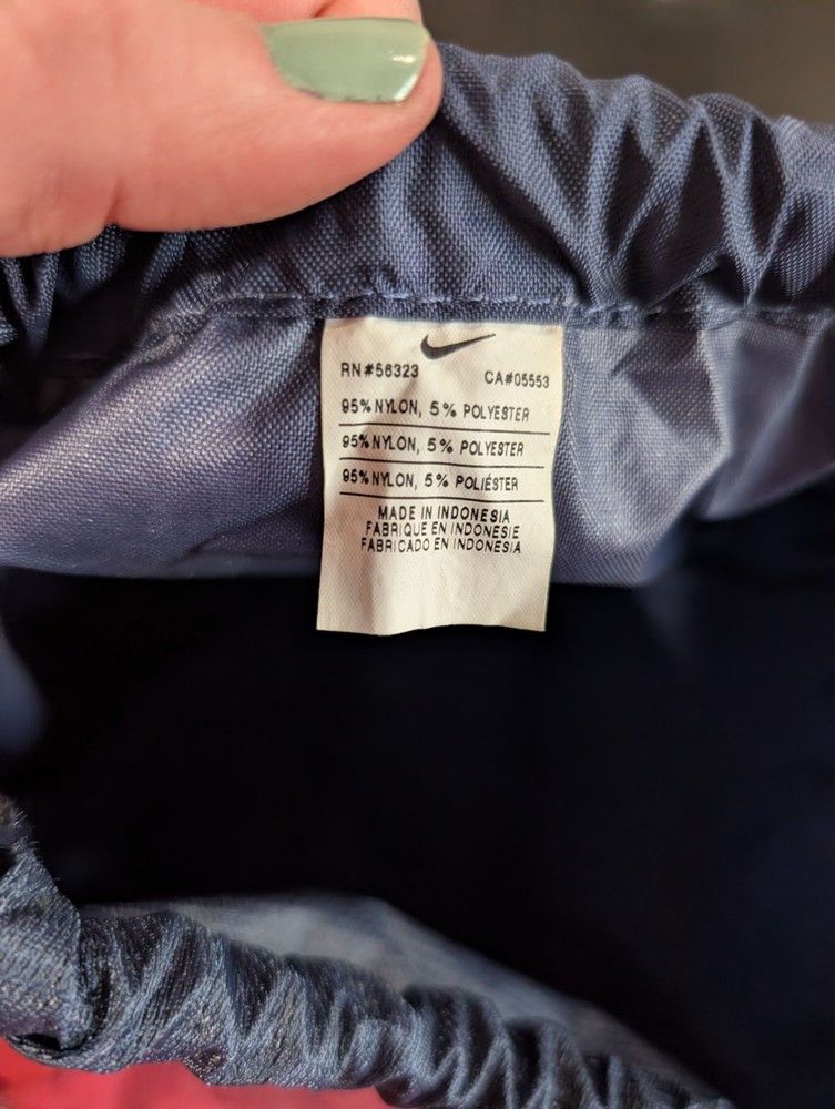 Nike Drawstring Gym Bag Blue Nylon Polyester