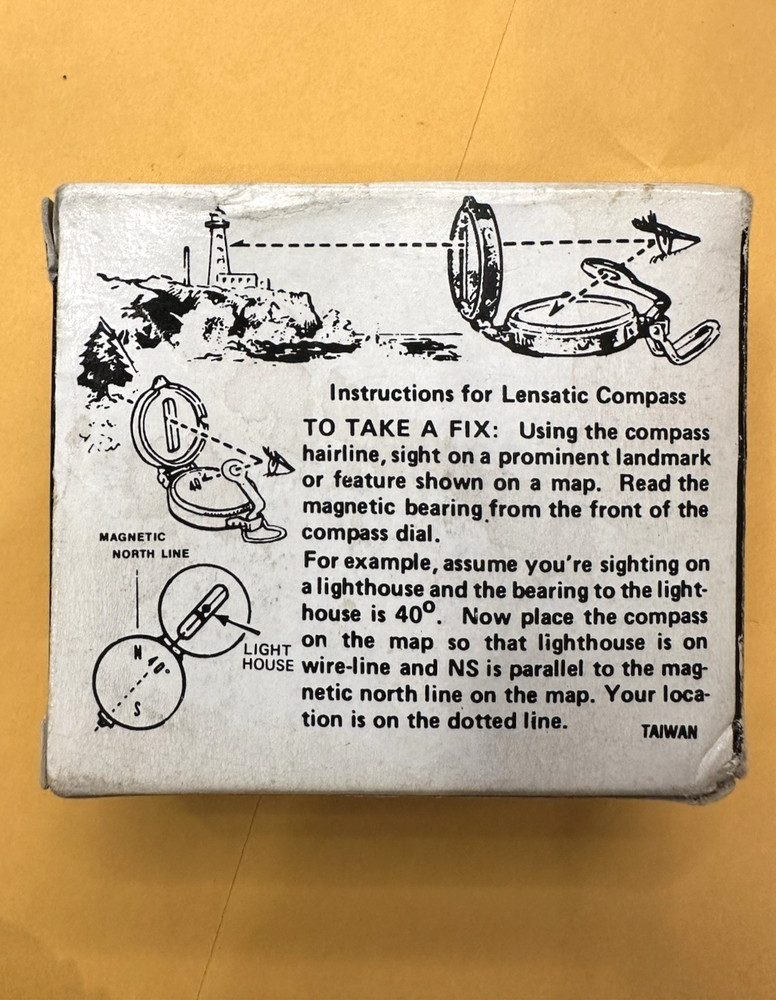 Vintage Engineer Lensatic Compass Directional Hiking Navigation