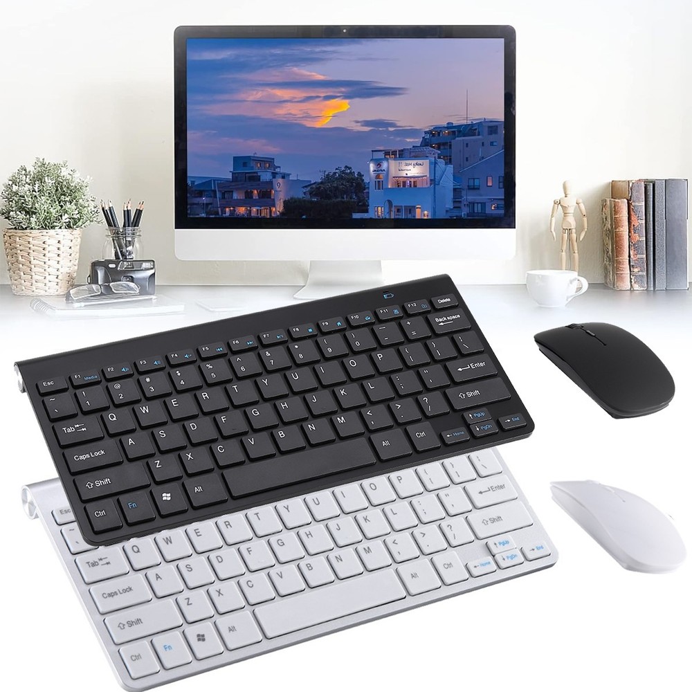 2.4G Wireless Keyboard And Mouse Combo Set Full Size Slim For PC Laptop Computer