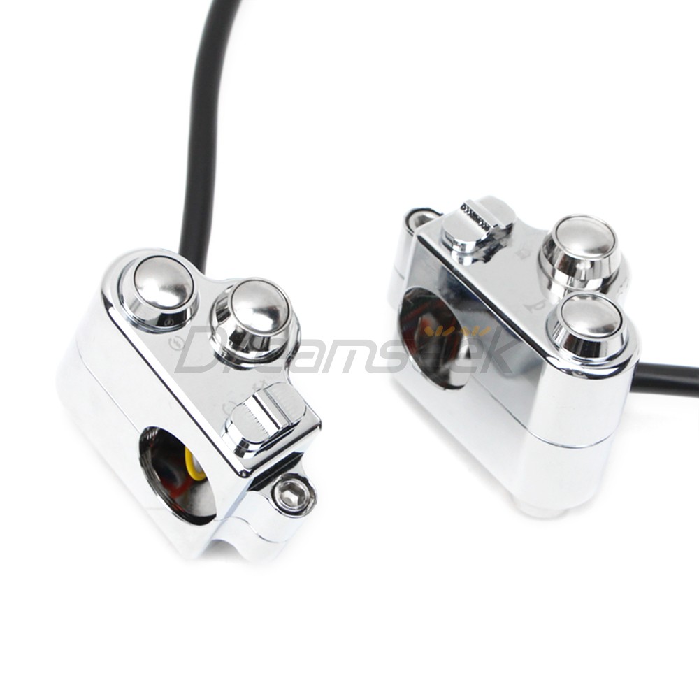 Chrome 25mm Universal Handlebar Switch Horn Button Control for Harley Motorcycle