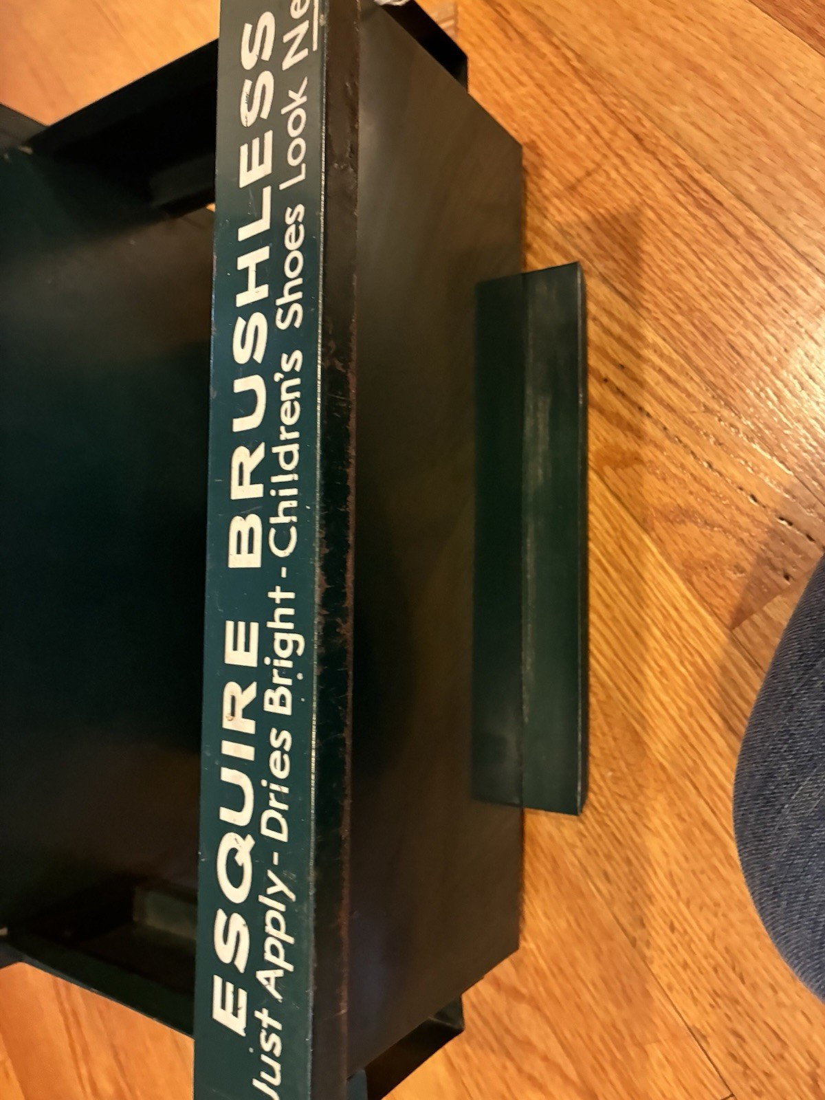 VINTAGE Esquire Brushless Shoe Polish Arthur Godfrey Store Counter Metal Display