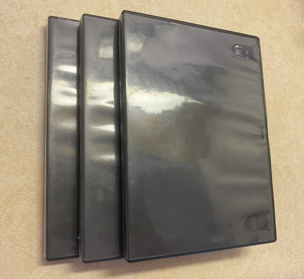 3 Standard Black DVD 1-disc Replacement Cases 14mm Premium Shell Case