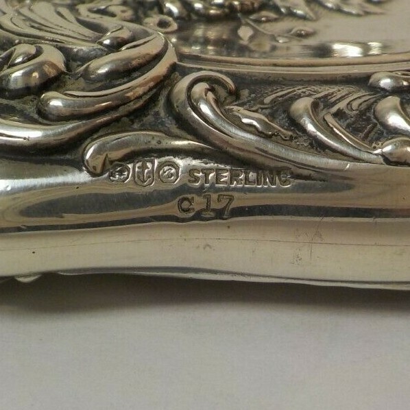 Antique Gorham Repousse Sterling Silver Hand Mirror #C17