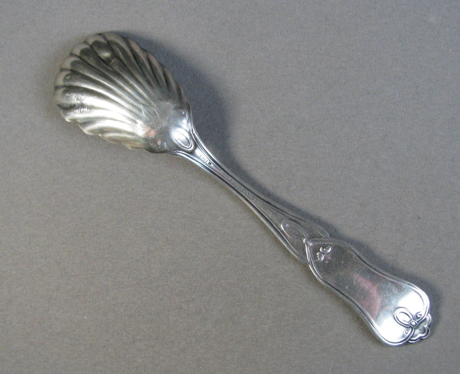 Antique Coin Silver Fluted Spoon J A MERRILL Portland, ME 1860s 26.4g #J4398