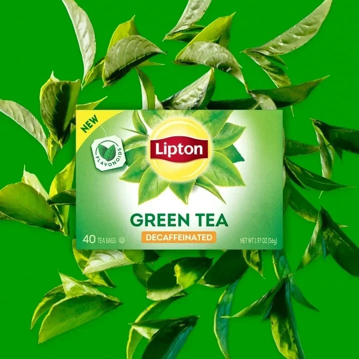 Lipton Green Tea, Decaffeinated, Tea Bags 40 Count Box