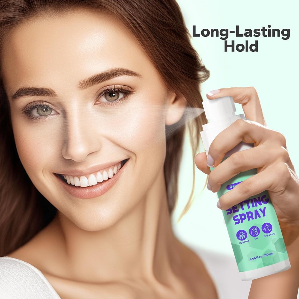 Makeup Setting Spray (4.06 Fl Oz), Dewy Finish Setting Spray for Makeup, Hydrati