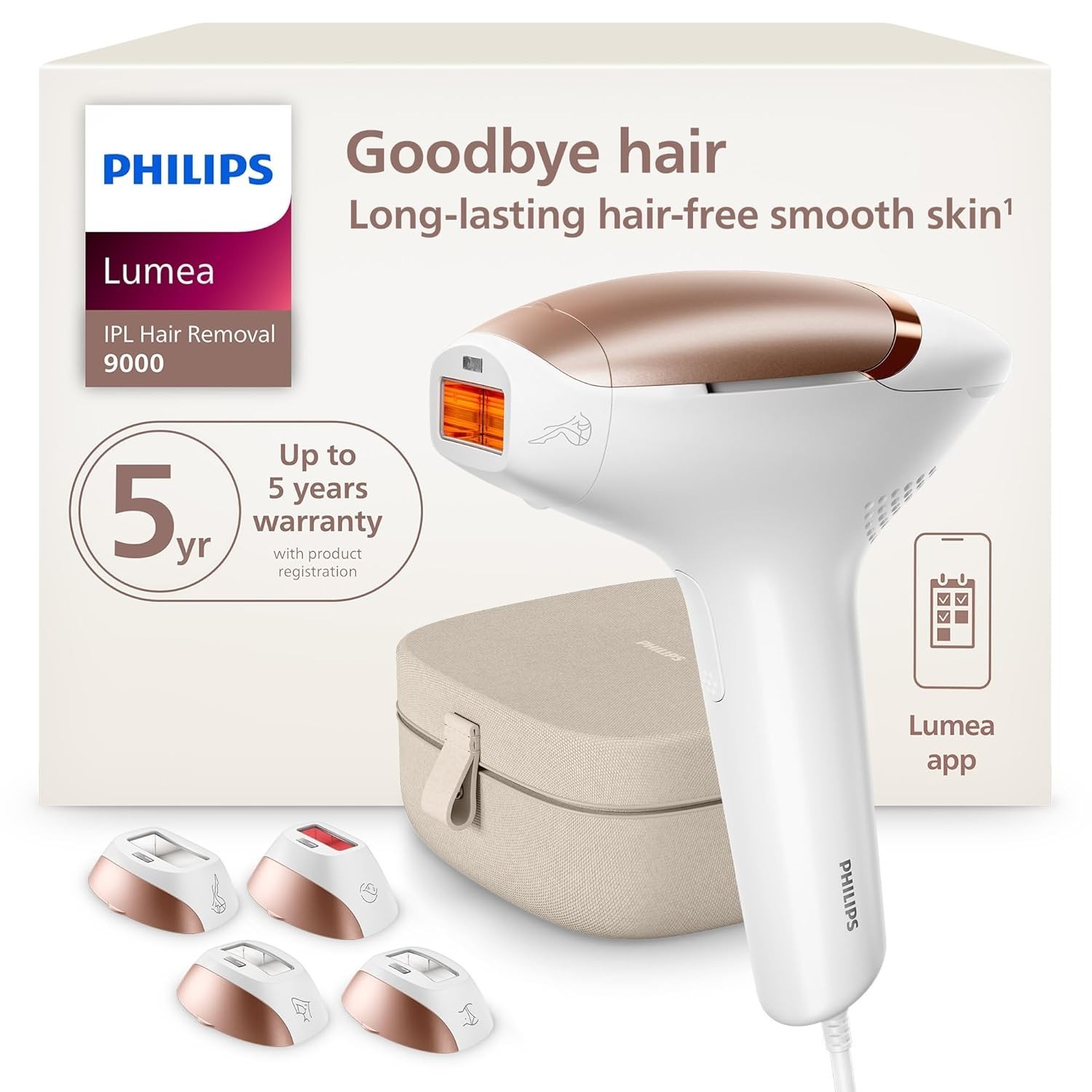 Philips Lumea 9000 Series IPL Hair Removal Device - Luxury Beauty Box BRI984 NEW