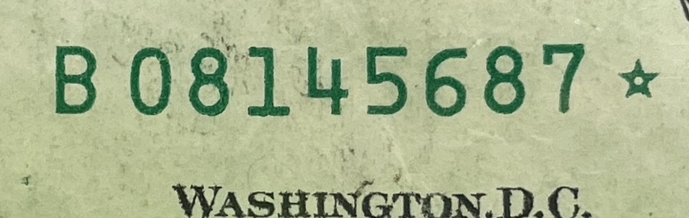 2013 B Duplicate Print ⭐️ STAR NOTE ERROR 🔥$1 Serial Number 🚀💵B08145687⭐️ FW