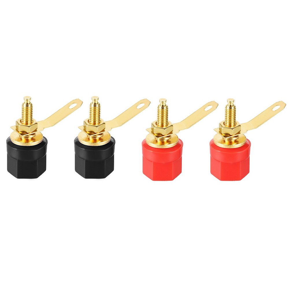 2 Pair Binding Post Terminal M4 Thread Power Amplifier Speaker Connector 1.14" L