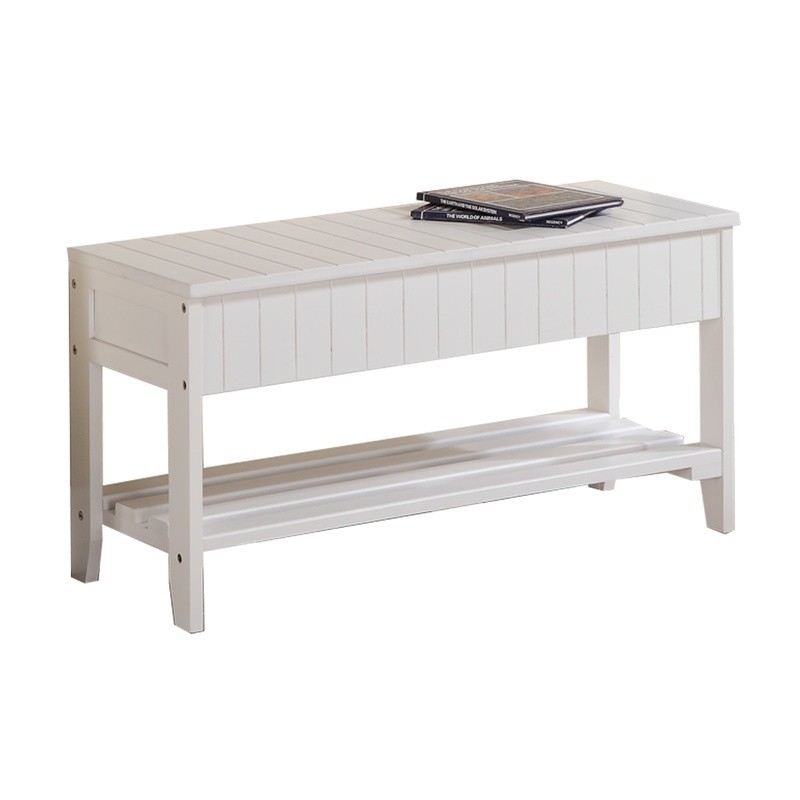 Solid Wood Shoe Bench Storage Easy Assembly Strong Construction Durable Unit New