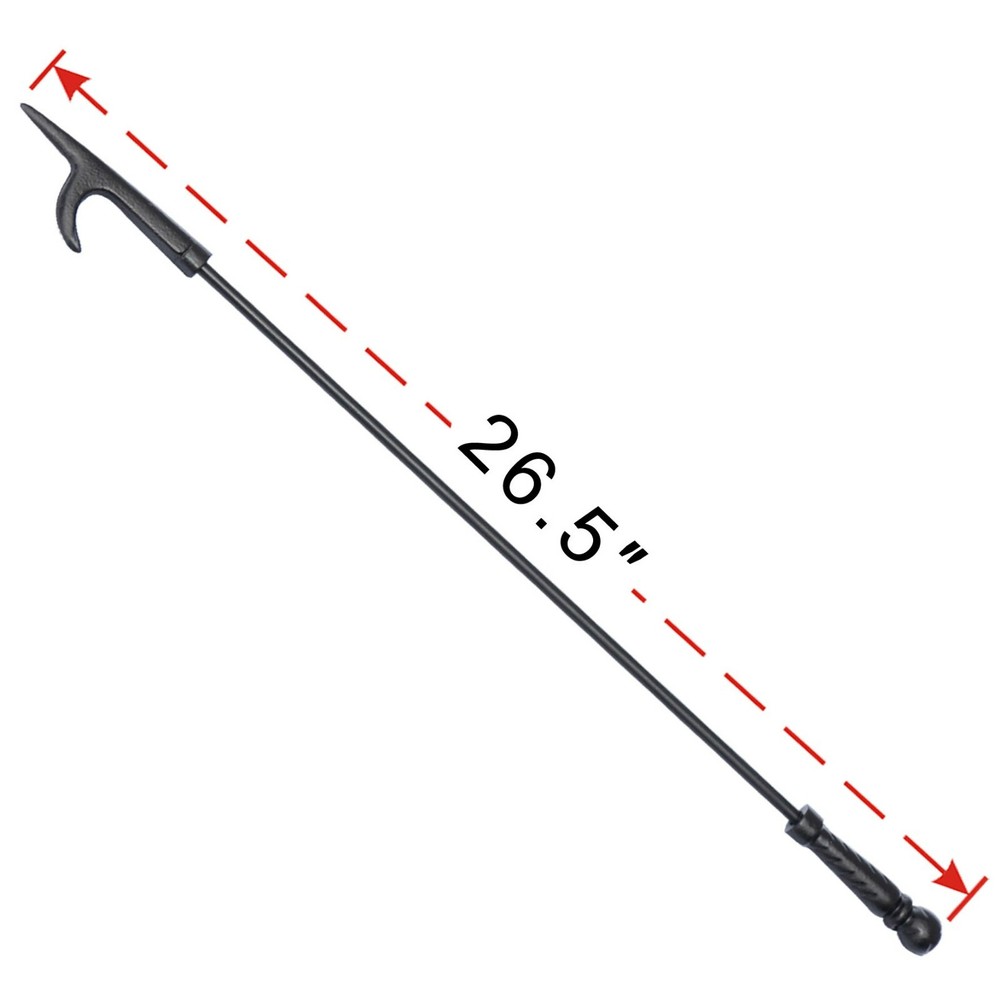 Campfire Fireplace Fire Poker Tool Extra Long 27", Black