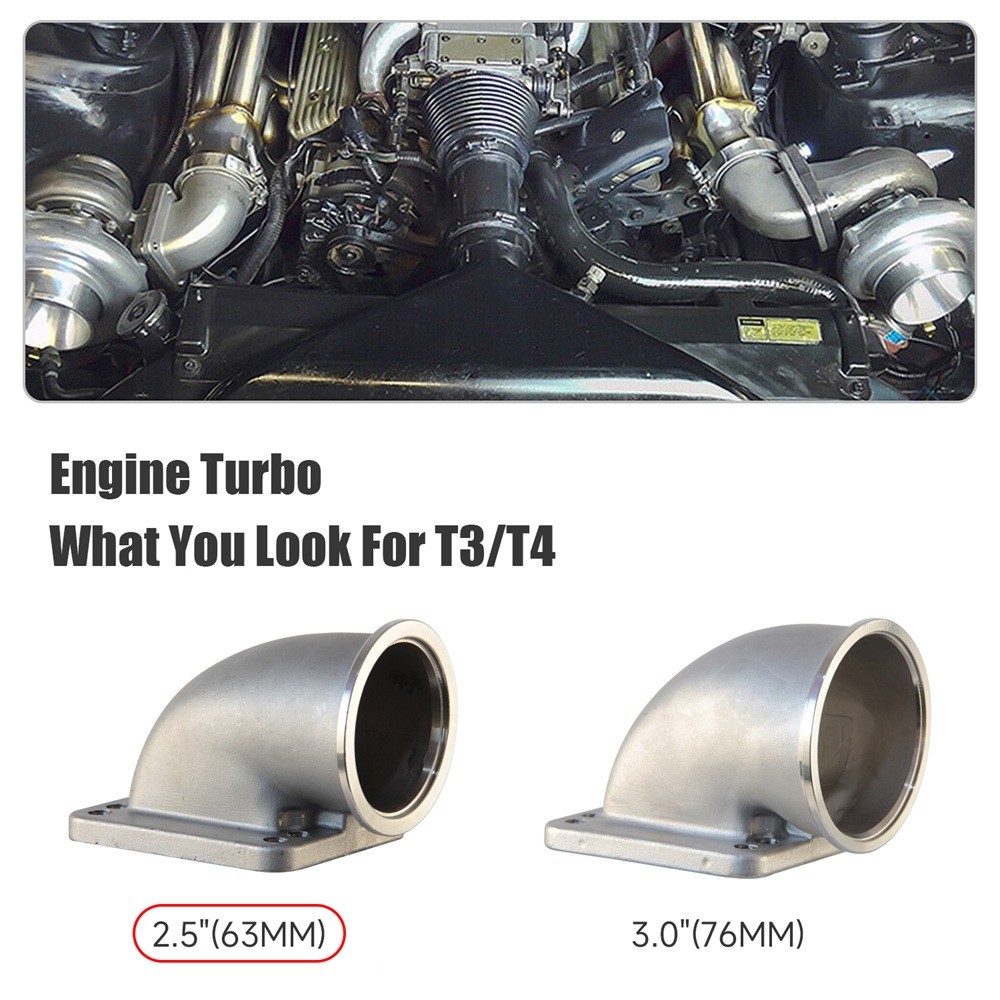 2.5" 63mm Vband 90 Degree Steel Cast Elbow Adapter Flange For T3 T4 Turbo SL