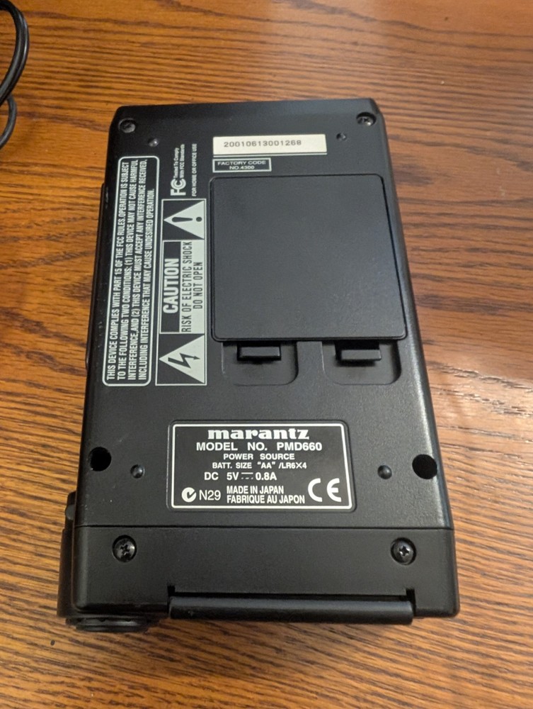 Marantz PMD660 Portable Solid State Audio Recorder w/ Memory Card TESTED