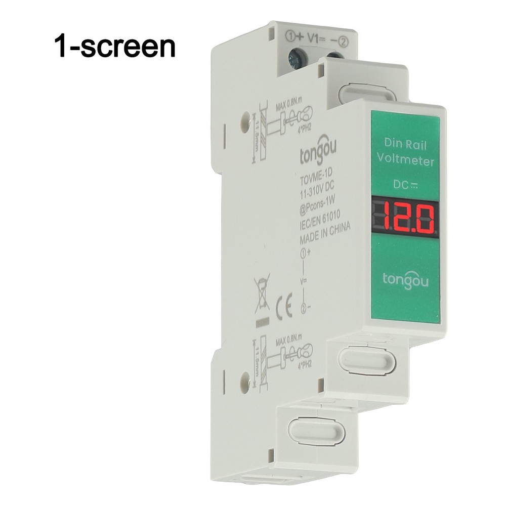LED Display Voltage Meter for Din Rail Installation Supporting 11 310V DC Range