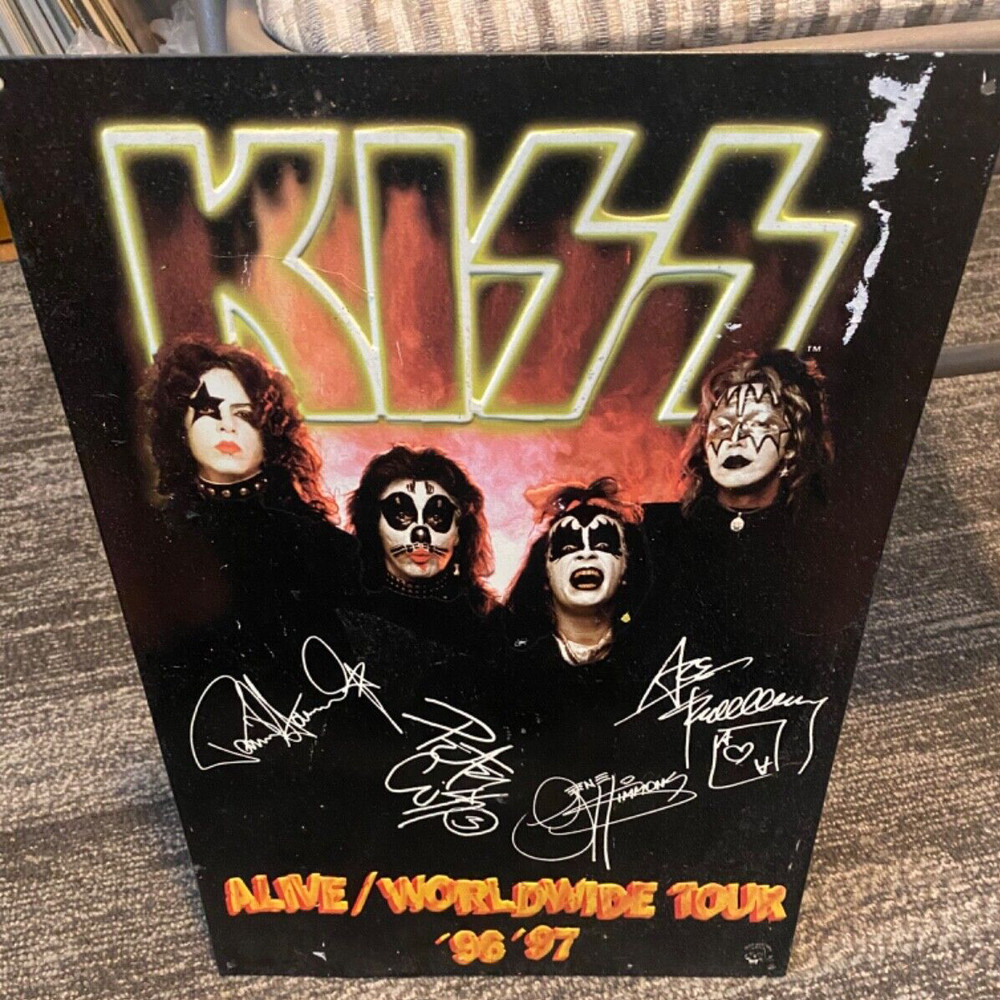 KISS Alive/Worldwide Tour 96/ 97 Metal Poster Sign (1997) 17x12"  - Very Good+