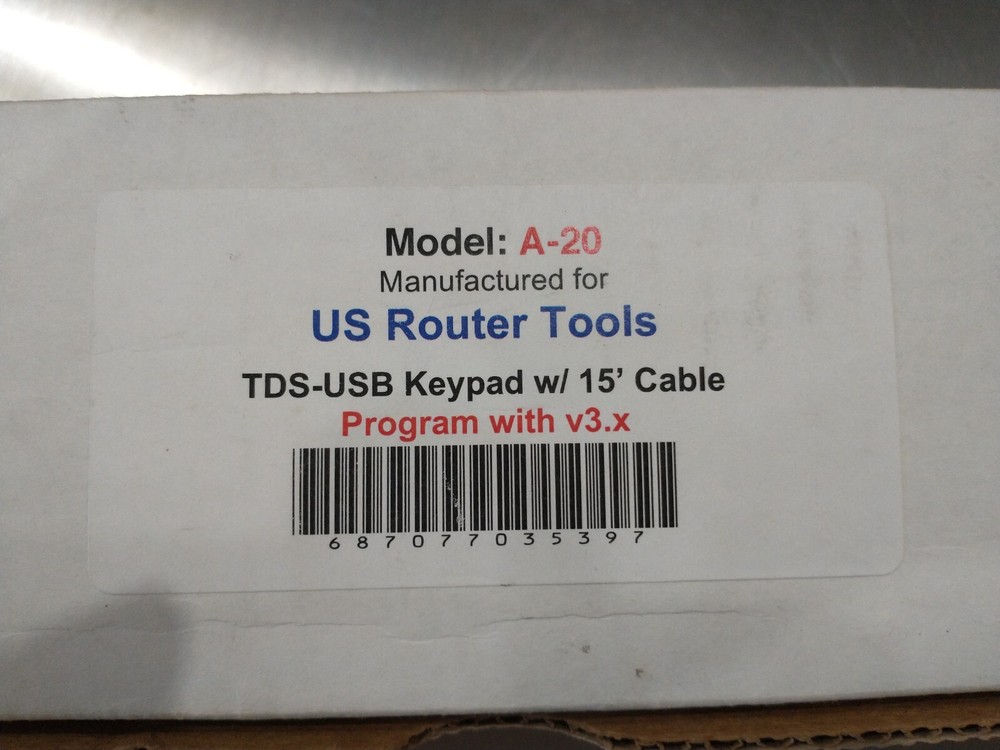 US Router Tools A-20 TDS-USB Keypad w/ 15' Cable