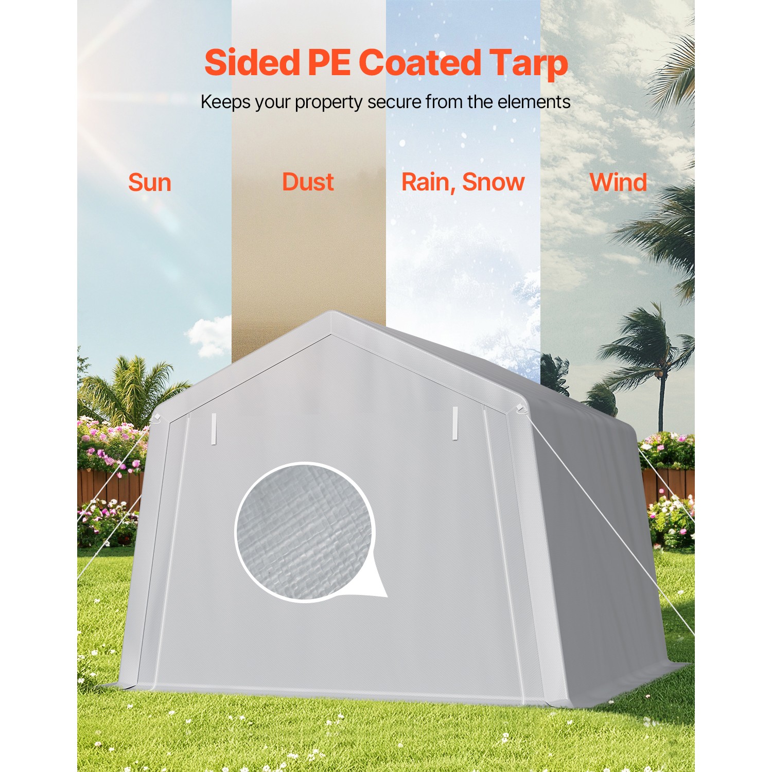 10x10 ft Outdoor Storage Shelter Shed Waterproof Carport Tent
