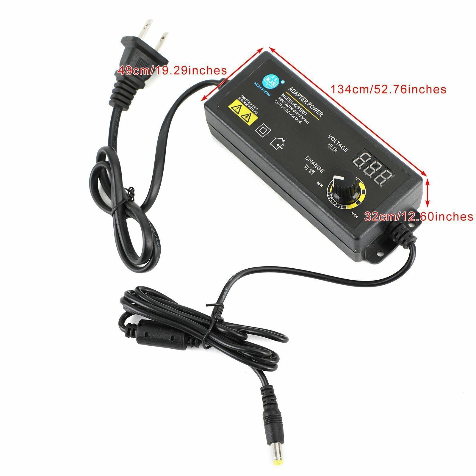 60W Power Supply Adjustable Variable Voltage DC 3V~24V Universal AC/DC Adapter