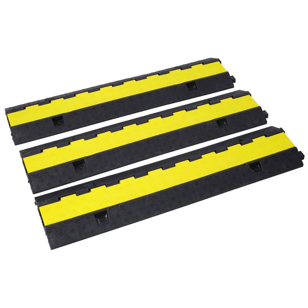 11000 Lb. Load Capacity 2 Channels Rubber Modular Speed Bump Cable Protector Ram