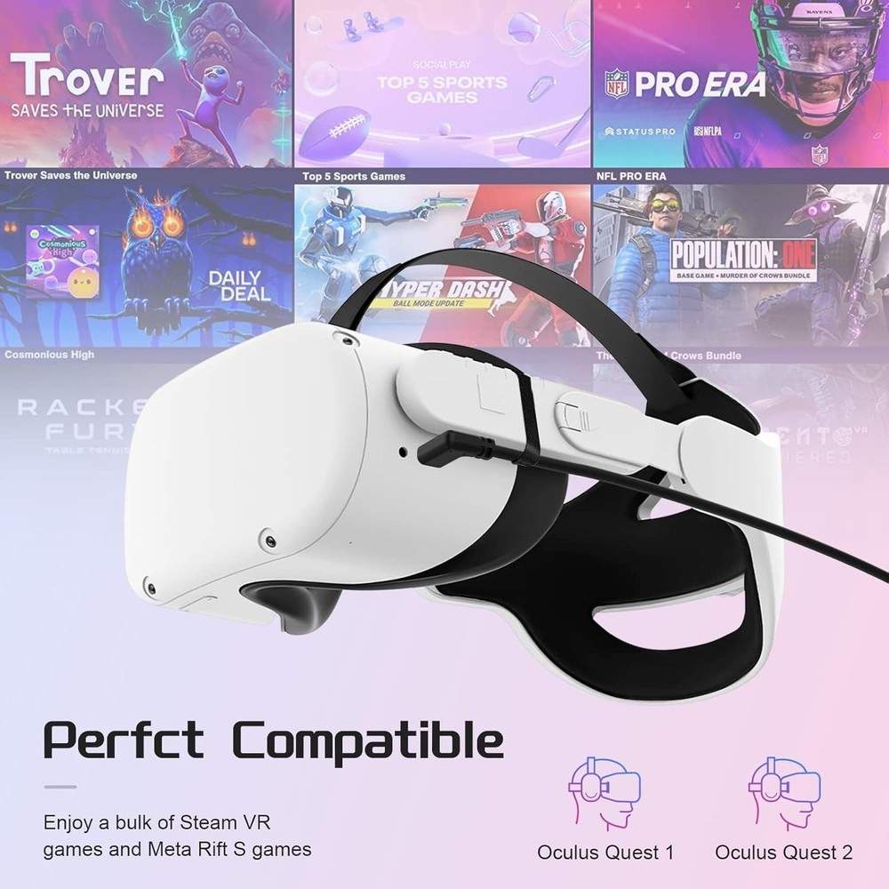 Lightweight 10ft VR Link Cable for Oculus Quest - 5Gbps Data Transfer & Charge