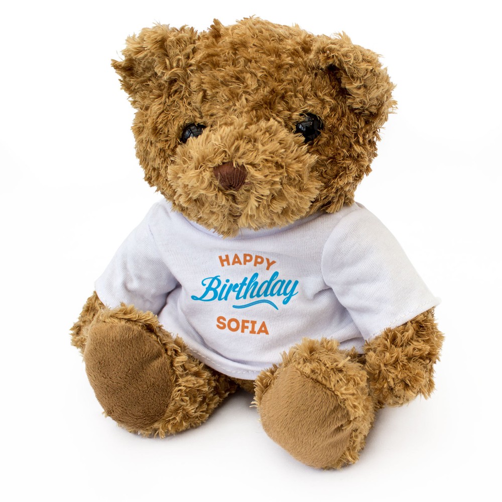 NEW - HAPPY BIRTHDAY SOFIA - Cute Soft Cuddly Teddy Bear - Gift Present