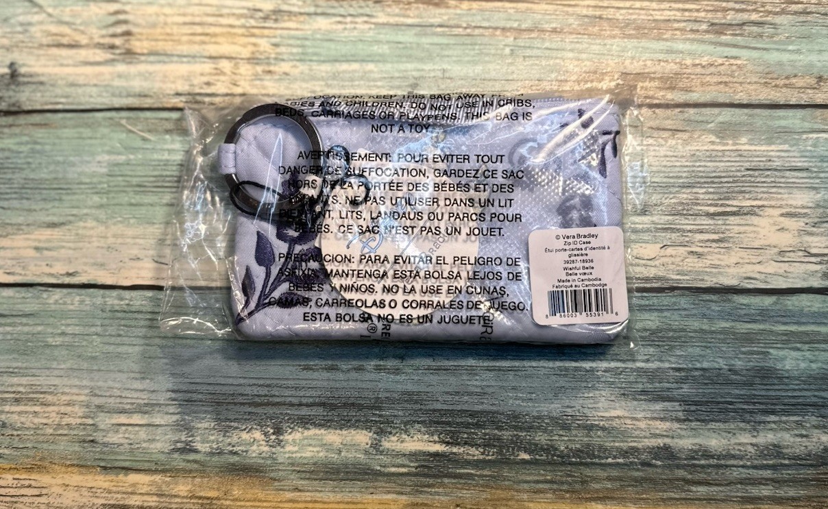 NEW Vera Bradley Disney Zip ID Case Wishful Belle🕯️Lumiere Beauty and the Beast