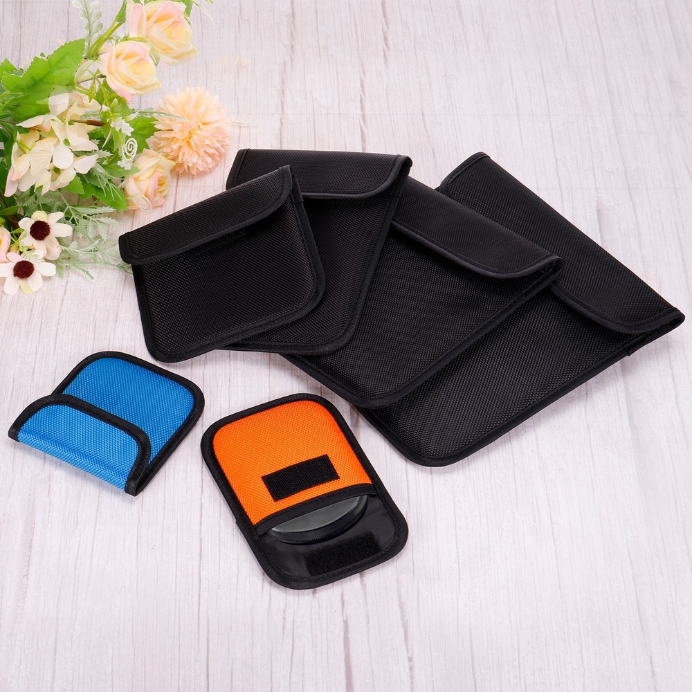 2Pcs 58mm Camera Filter Case Camera Filter Case Pouch Orange