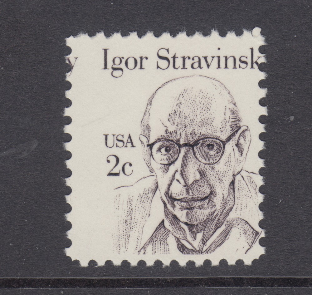 US Sc 1845 MNH. 1982 2c Igor Stravinsky, MISPERF, ERROR