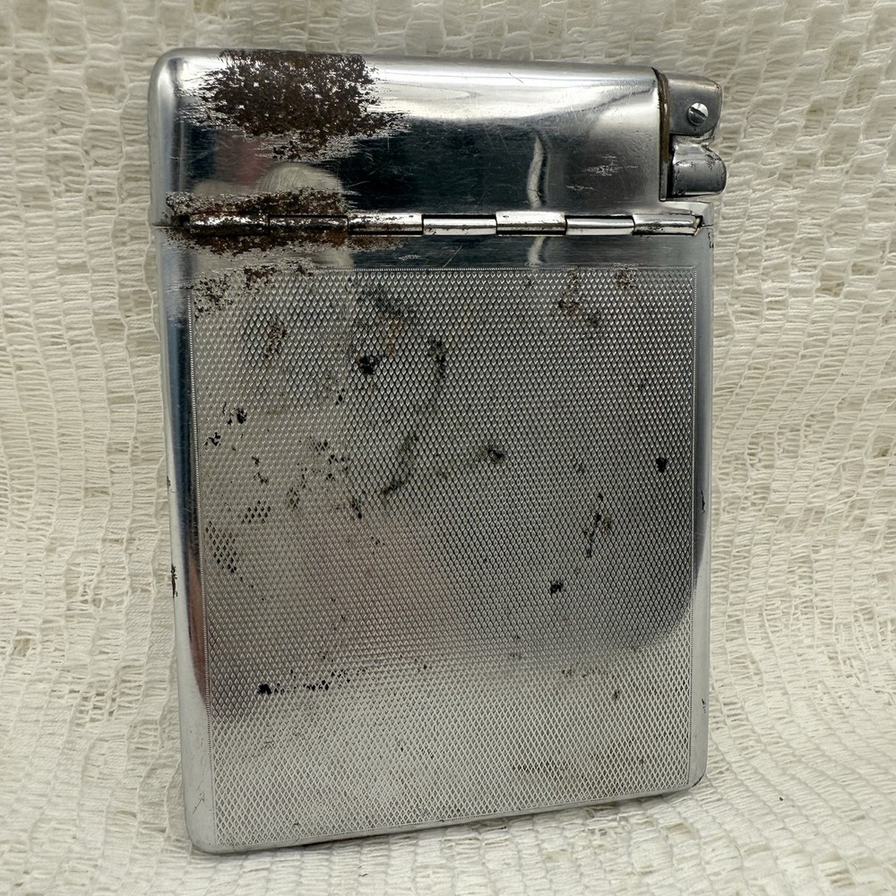 Art Deco Automatic Lighter & Cigarette Case – MADE IN AUSTRIA – Chrome
