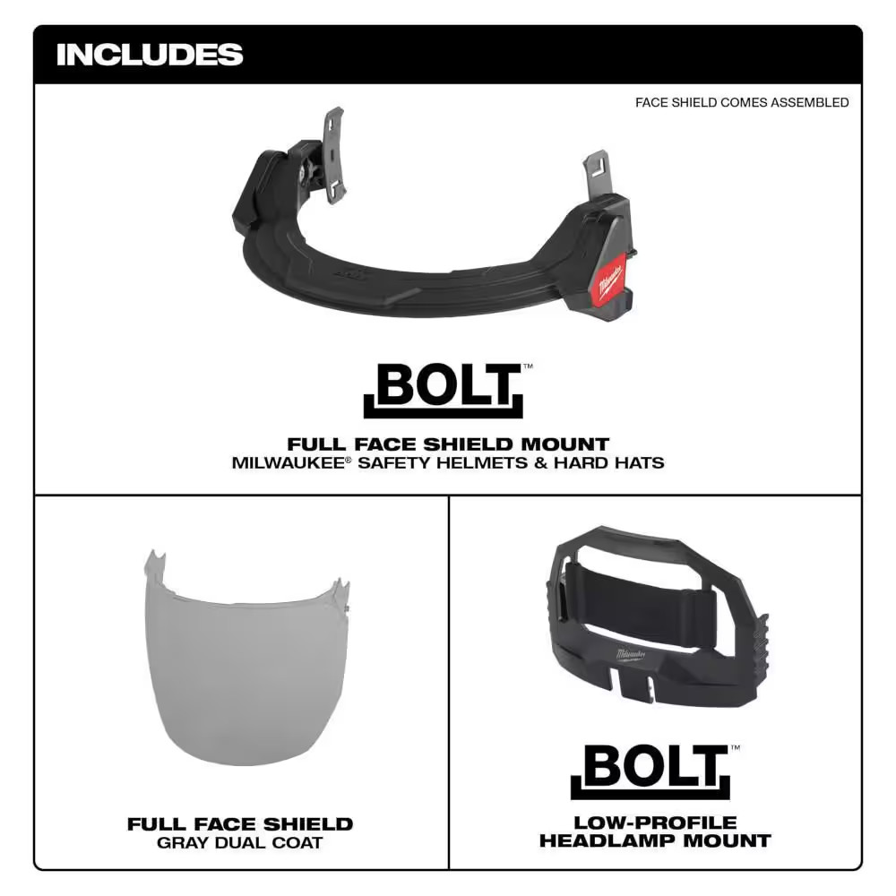 BOLT Gray Dual Coat Lens Full Face Shield