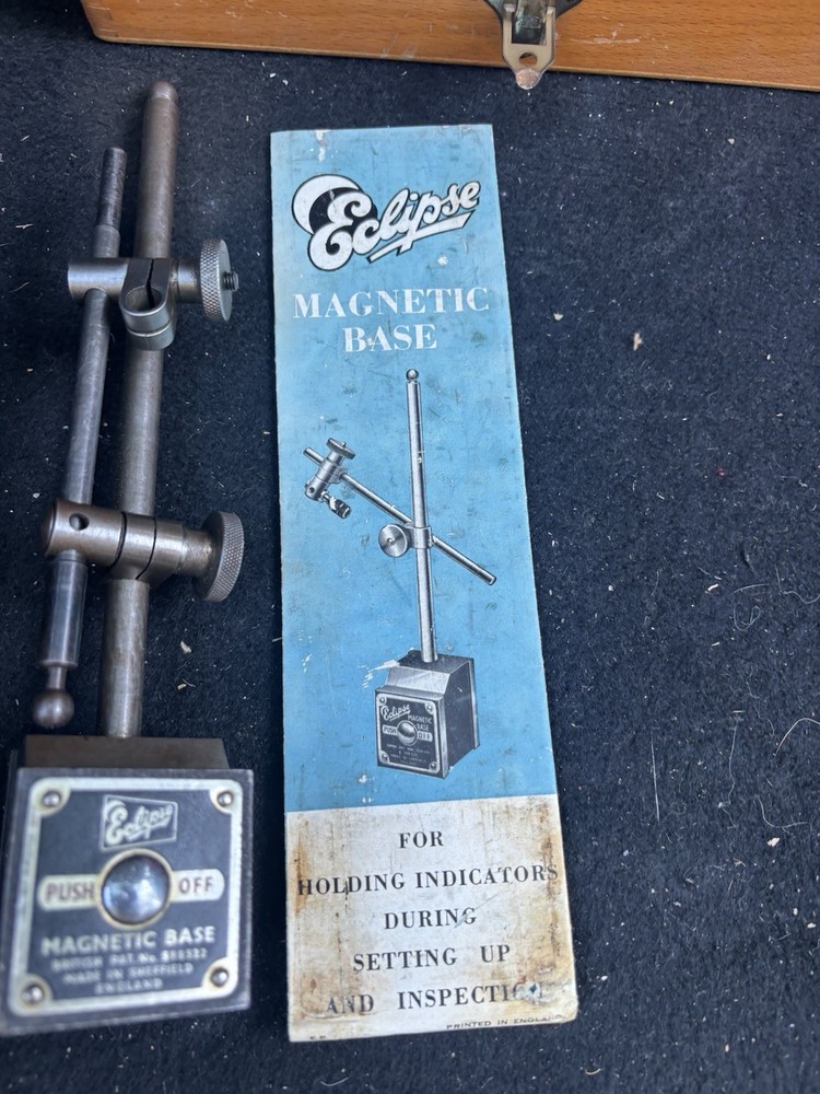 Eclipse Magnetic Base For Holding Indicators With Box & Paper England