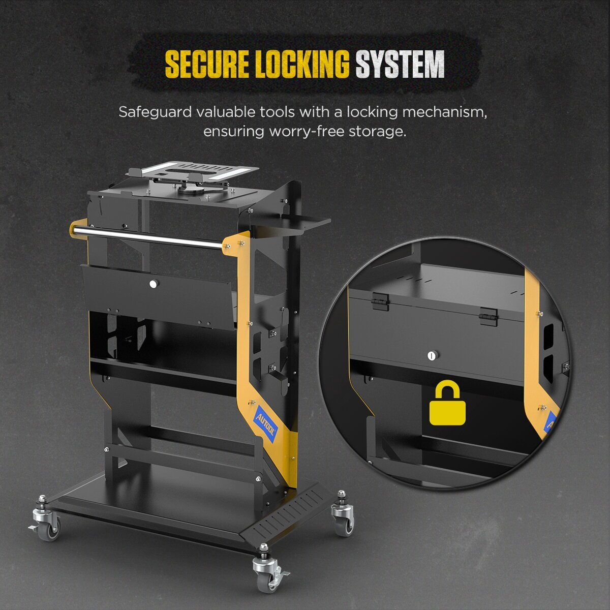 Automotive Service Tool Cart Car Repair Diagnostic Cart Safety locks Rotary lift