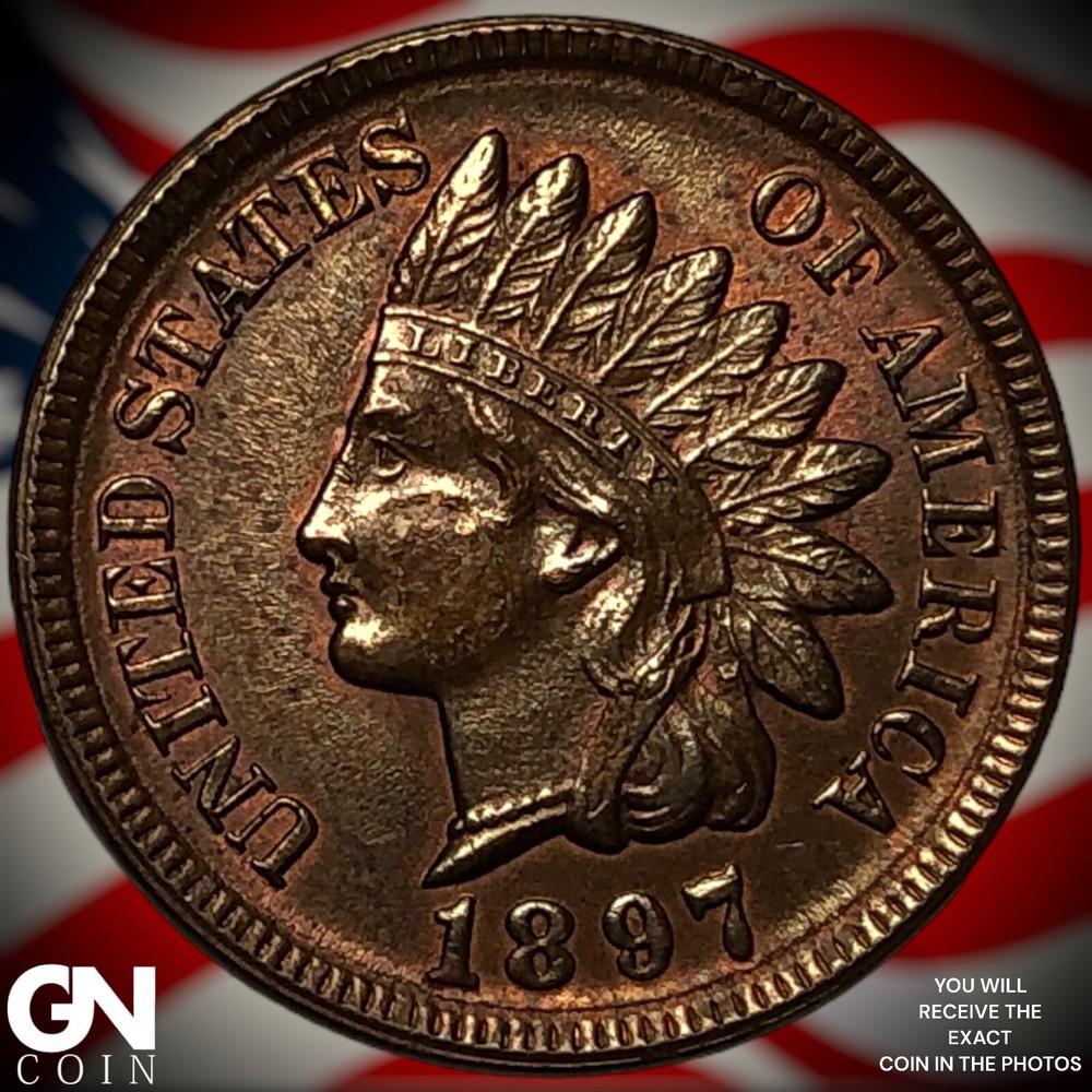 1897 Indian Head Cent Penny X4342