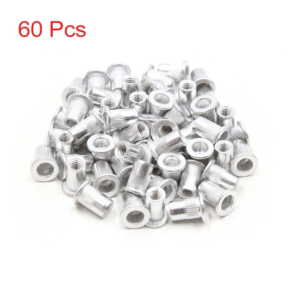 60Pc Aluminum Alloy Flat Head Rivet Nut Insert for Car