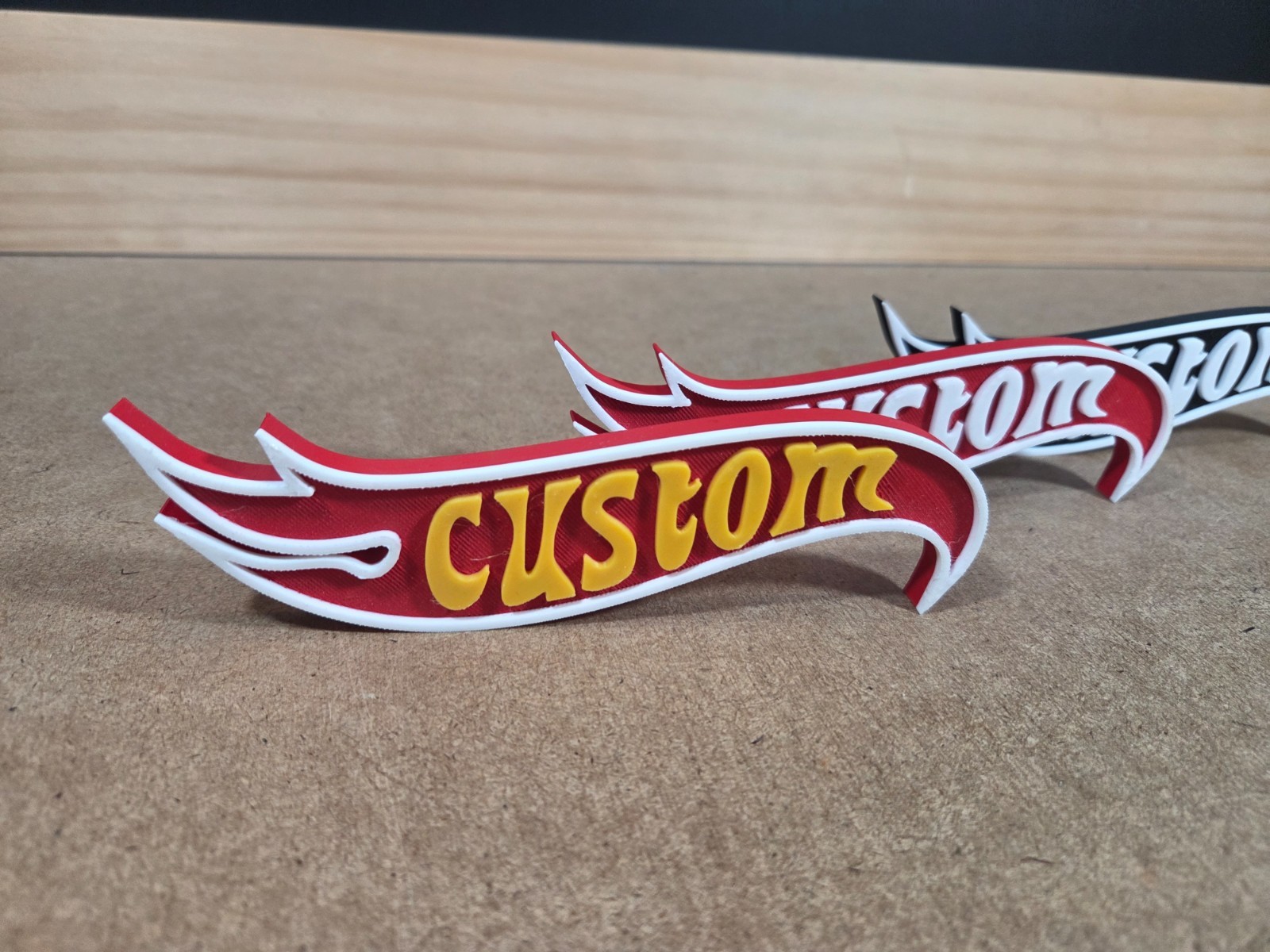 Hot Wheels Style Custom Name Personalized Sign - 3D Printed Desk Accessory