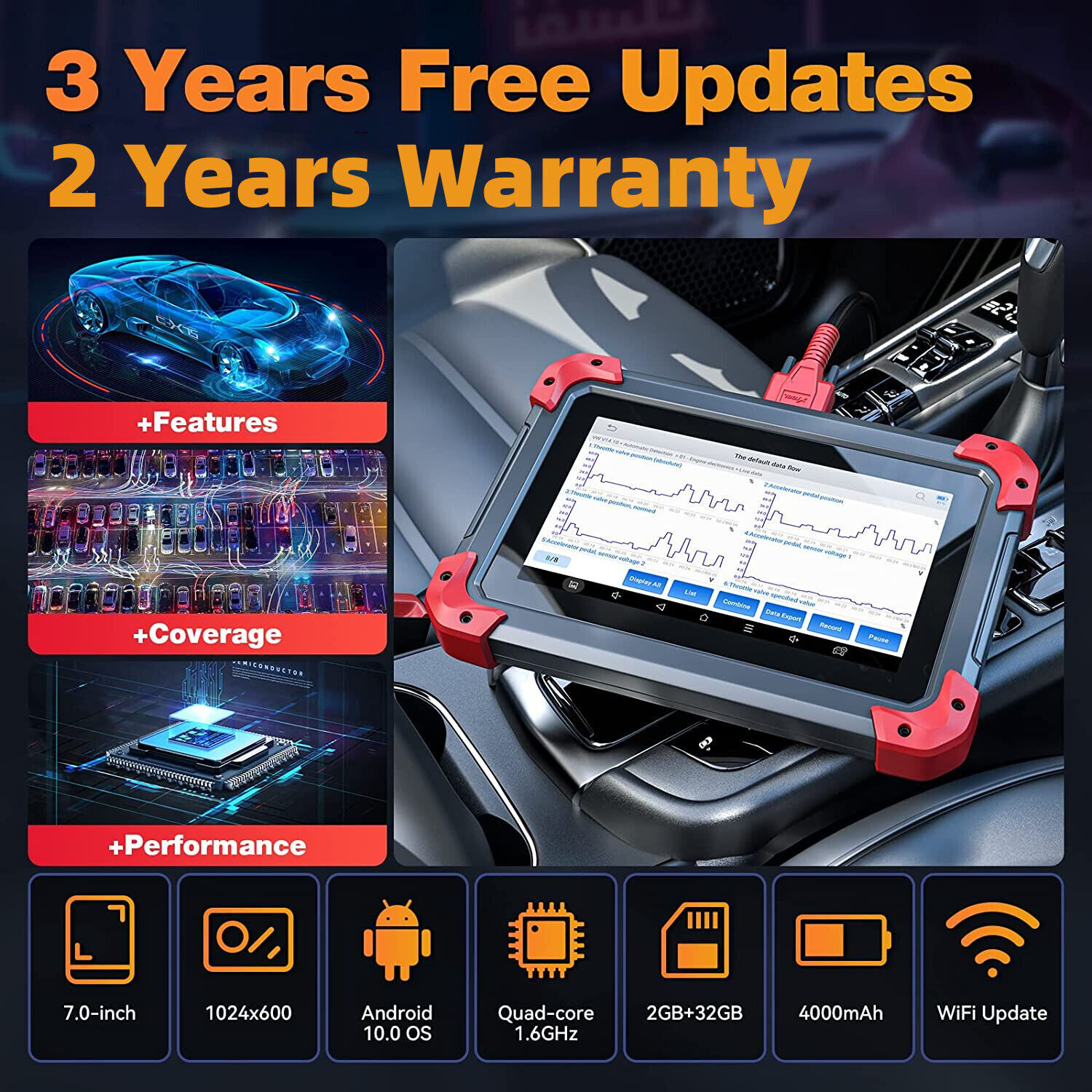 2024 XTOOL D7 OBD2 Full System Auto VIN Diagnostic Scanner Bi-Directional Tool