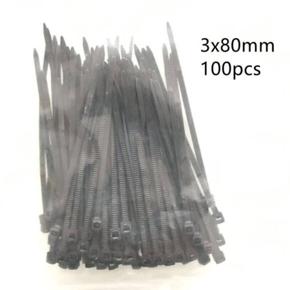 500 Piece Assorted Black Zip Ties