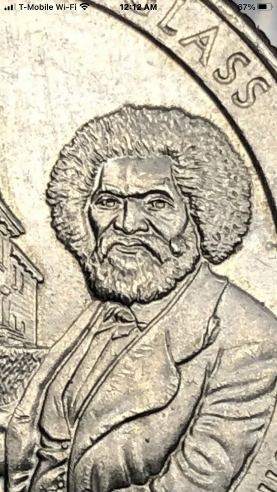 2017-P Frederick Douglas DC Quarter | Mint Error | REV-Die Chip Face/ Jacket