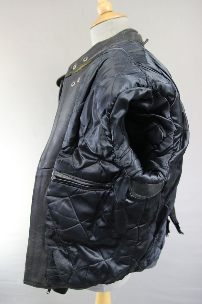 AKITO MERCURY PLUS CLASSIC BLACK LEATHER BIKER JACKET WITH BACK PROTECTOR 36-38"