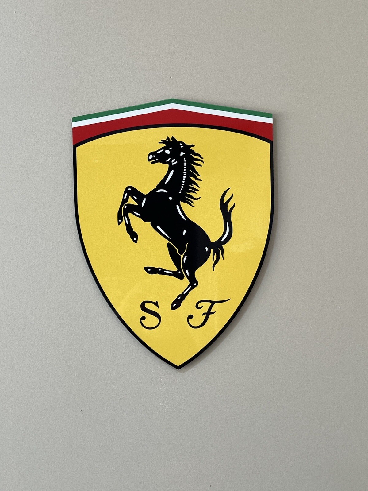 Large 18” Shield Ferrari Racing Inspired Aluminum Sign